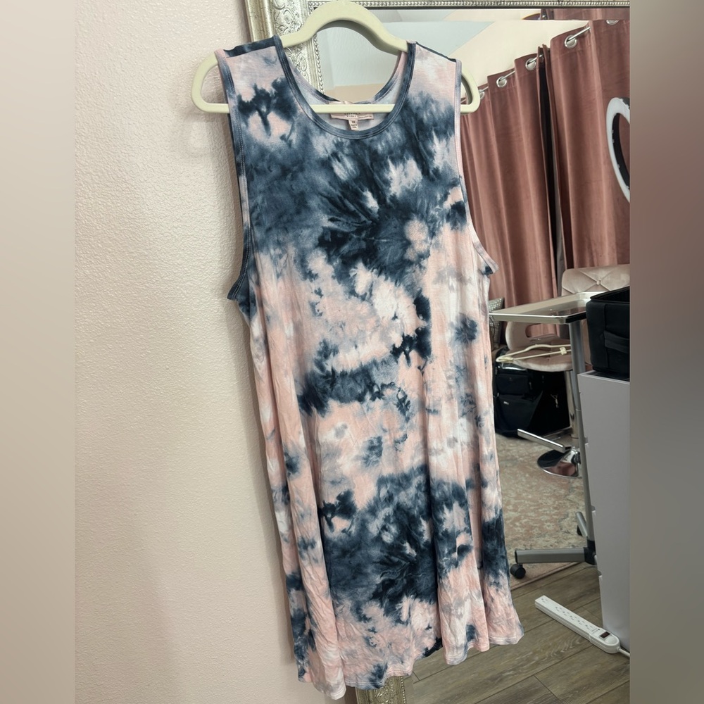 Philosophy Tie-Dye Sleeveless Dress - Pink and Blue
